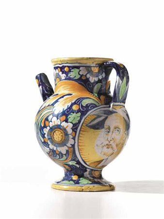 VERSATOIO, VENEZIA, SECOLO XIXin maiolica, corpo ovoidale poggiante su un...