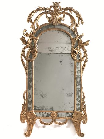 GRANDE SPECCHIERA, ITALIA CENTRALE, META' SECOLO XVIIIin legno intagliato e...
