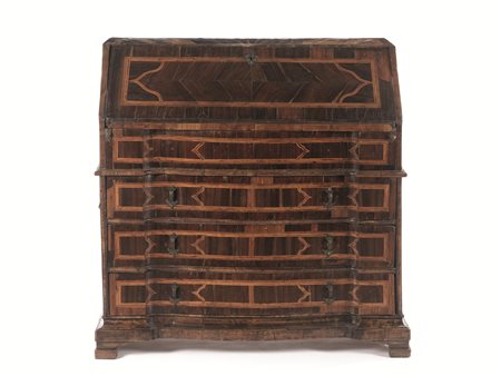 CASSETTONE SCRIVANIA, VENETO, FINE SECOLO XVIIIin noce e radica intarsiati,...