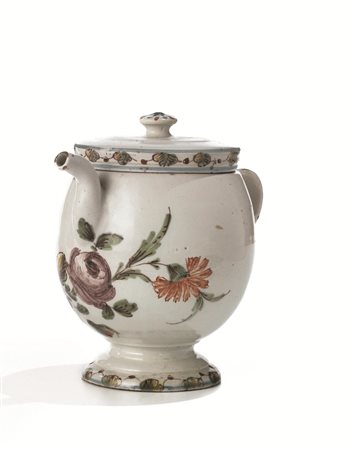 ORCIOLO CON COPERCHIO, LODI, 1780-1790in maiolica, corpo ovoidale poggiante...