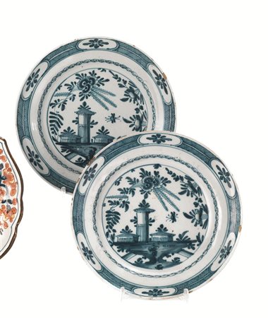 COPPIA DI PIATTI, MILANO, MANIFATTURA CLERICI, METÀ DEL SECOLO XVIIIin...