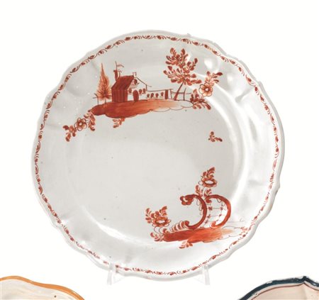 PIATTO, MILANO, MANIFATTURA RUBATI, 1780 CIRCAin maiolica, con orlo mosso,...