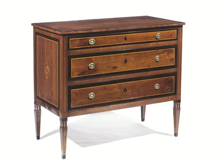 CASSETTONE, TOSCANA, FINE SECOLO XVIII, in ciliegio e palissandro intarsiato...