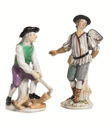 DUE FIGURE, MANIFATTURA DI MEISSEN, SECONDA METà SECOLO XVIIIin porcellana...