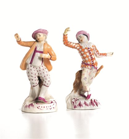 DUE FIGURE, MANIFATTURA DI LUDVISBURG, FINE SECOLO XVIIIin porcellana...