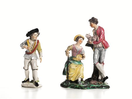 GRUPPO E FIGURA, MANIFATTURA DI FRANKENTAL, INIZI SECOLO XIXin porcellana...