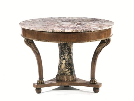 TAVOLO DA CENTRO, ITALIA CENTRALE, INIZI SECOLO XIX in ciliegio e radica di...