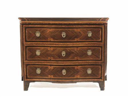 CASSETTONE, PARMA, SECONDA METÀ SECOLO XVIII,in palissandro, bois de rose,...