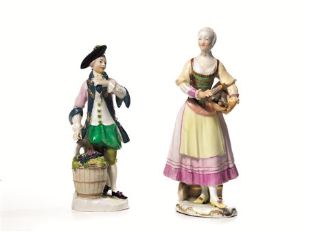 DUE FIGURE, MANIFATTURA DI VIENNA, SECONDA METà SECOLO XVIIIin porcellana...
