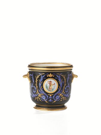 RINFRESCATOIO PER BOTTIGLIE, MANIFATTURA DI VIENNA, SECOLO XIXin porcellana...