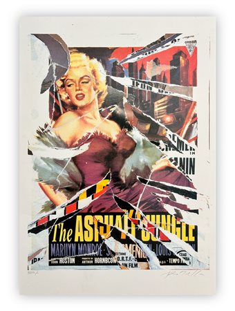 ROTELLA MIMMO Catanzaro (Cz) 1918 The asphalt jungle Serigrafia decollage con...