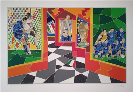 NESPOLO UGO Mosso Santa Maria (Bi) 1941 Senza Titolo Serigrafia Polimaterica...