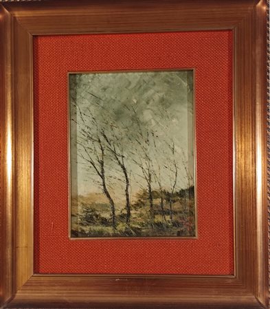 GUADAGNOLI ETTORE Rieti (RI) 1929 Bufera 1969 Olio su cartone telato...