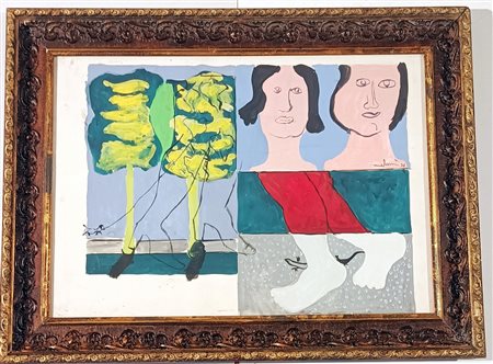 MELONI GINO Varese (Va) 1905 Senza titolo 1976 Mista su carta 50,00x70,00...