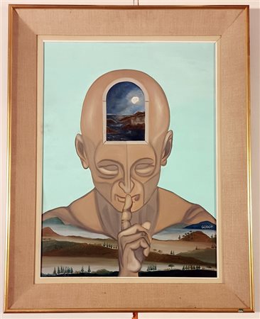 FIRMA INDECIFRATA N.D. ( -) 1900 Le silence de la nuit 1986 Olio su tela...