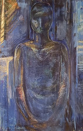 SANTORO TANO Naso (Me) 1940 Senza titolo Mista su tela 85,00x54,00 Firmato in...