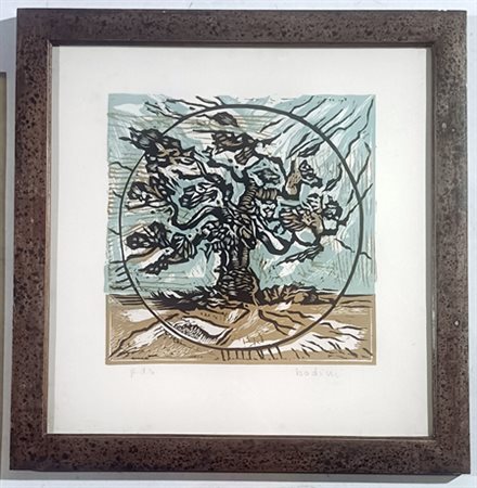 BODINI FLORIANO Gemonio (Mi) 1933 Albero Litografia su carta es. prova di...
