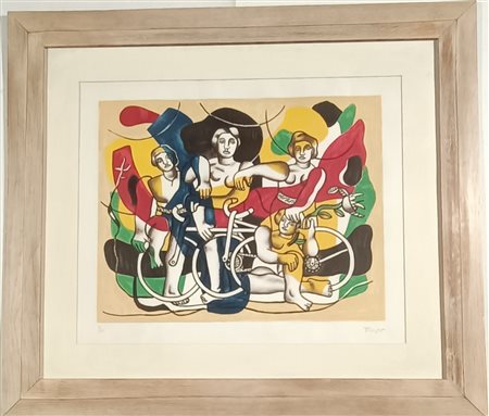 LEGER FERNAND Argentan (Francia) 1881 Les quatre cyclistes 1969 Litografia a...