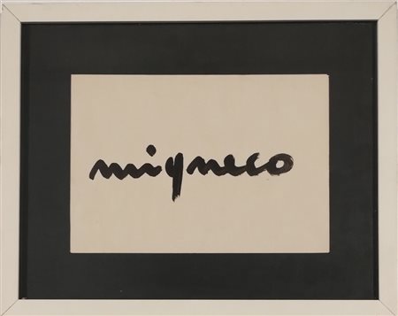 MIGNECO GIUSEPPE Messina (Me) 1903 Firma China su carta 16,00x20,00 Firma...