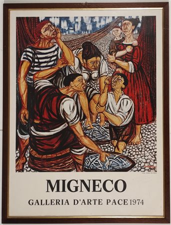MIGNECO GIUSEPPE Messina (Me) 1903 Senza titolo 1974 Locandina 80,00x60,00...