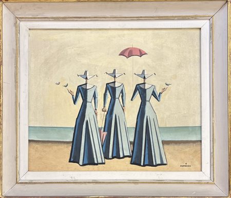 Pietro Morando Alessandria 1889 - 1980 Suorine al Mare