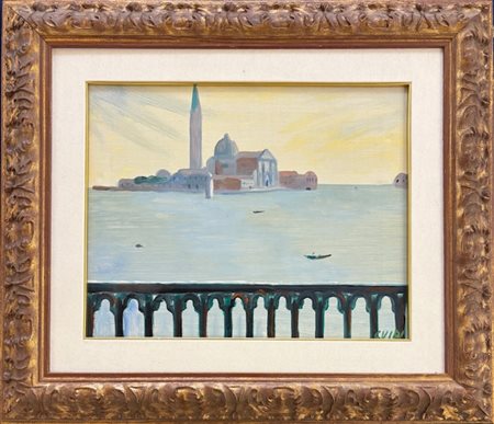 Virgilio Guidi Roma 1891 - 1984 Venezia San Giorgio con Balaustra 