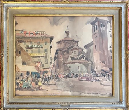 Giulio Falzoni Milano 1900 - 1979 Milano piazza san Babila