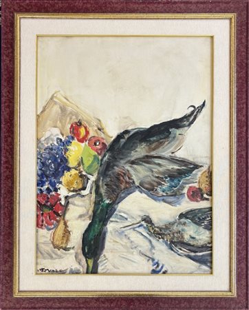 Paolo Punzo Bergamo 1906 - 1979 Natura morta con anatra