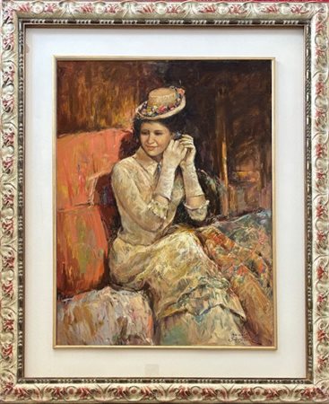 Mario Salvatore Napoli XX secolo Signora elegante