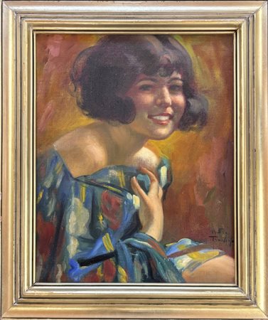 Mattia Traverso Genova 1885 - 1956 Ritratto di ragazza