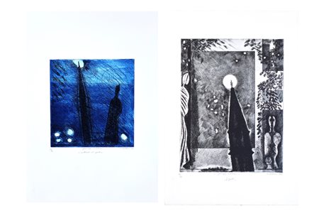 Guido Pinzani, 2 acqueforti di Paesaggi Aretini