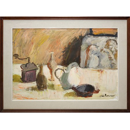 Elio Romano (Trapani 1909 - Catania 1996)  - Natura morta di vasi