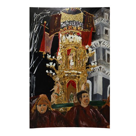 Antonio  Nicoletti (Catania 30/4/1953)  - Candelora con portatori