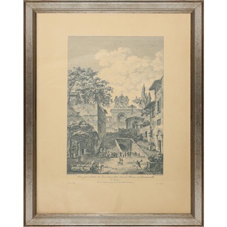 Veduta presa dall'ingresso degli scavi eseguiti nelle terme dell'antica città di Catania