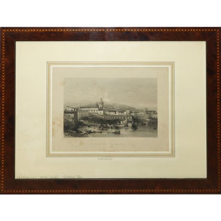 William Leighton Leitch (Scozia  1804 - Scozia  1883)  - Porto di Catania con l'Etna