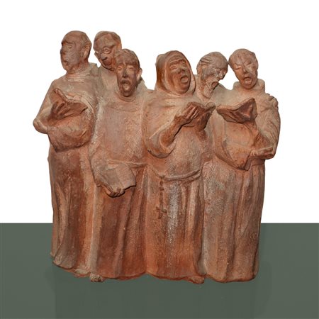 Enzo Assenza (Pozzallo 1915 - Roma)  - Cantoria, scultura in terracotta da Luca della Robbia