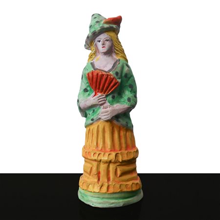 Ceramiche Bonanno (Caltagirone)  - Fischietto raffigurante donna in abito popolare