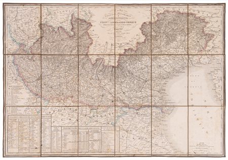 Pietro Allodi - Carta postale, itineraria e amministrativa delle Prov. cie Lombardo-Venete, 1848 (…)