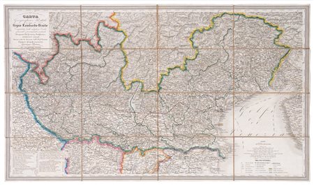 Domenico Lilliè - Carta geografica e postale del Regno Lombardo - Veneto compilata sulle migliori Carte generali e provinciali esistenti, 1852 (…)
