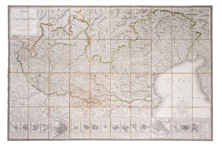 Giuseppe Pezze - Carta geografica e postale del regno Lombardo Veneto, 1837 (…)