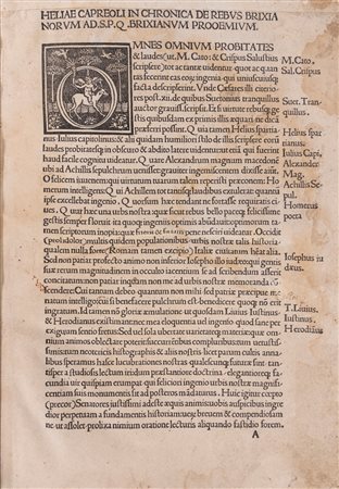 Elia Capriolo - Heliae Capreoli In chronica de rebus Brixianorum ad S.P.Q Brixianum prooemium, 1505 (…)