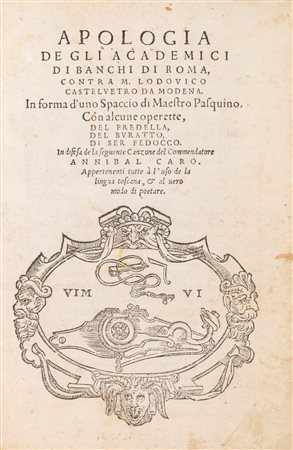 Annibale Caro - Apologia de gli Academici di Banchi di Roma contra M. Lodovico Castelvetro, 1558 (…)