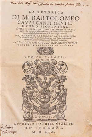 Bartolomeo Cavalcanti - La Retorica, 1559 (…)