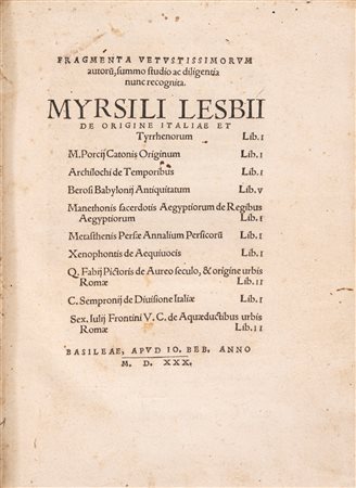 Giovanni Nanni - Fragmenta vetustissimorum autoru[m], 1530 (…)
