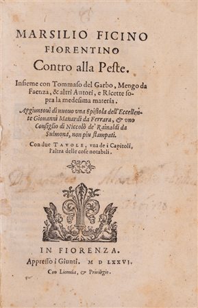 Ficino, Marsilio - Contro alla Peste, 1576 (…)