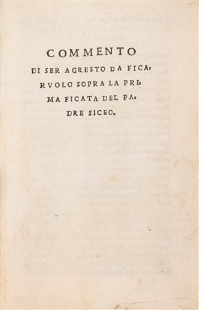 Annibale Caro - Commento di ser Agresto da Ficaruolo sopra la prima ficata del padre Siceo, 1540 (…)