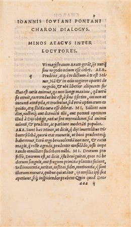 Giovanni Pontano - Charon dialogus, Antonius dialogus, Actius dialogus, Aegidius dialogus e Asinus dialogus, 1520 (…)