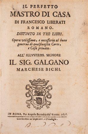 Francesco Liberati - Il perfetto maestro di casa, 1658 (…)