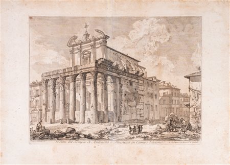 Giovanni Battista Piranesi - Veduta del Tempio di Antonino e Faustina in Campo Vaccino, 1800 (…)