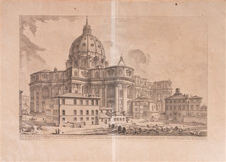 Giovanni Battista Piranesi - Veduta dell'esterno della Gran Basilica di S. Pietro in Vaticano, 1800 (…)